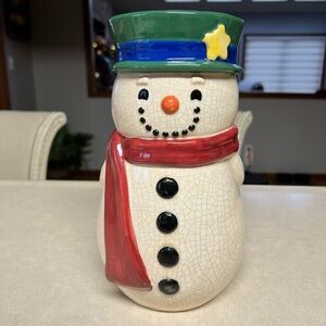 Festive Snowman with Red Scarf